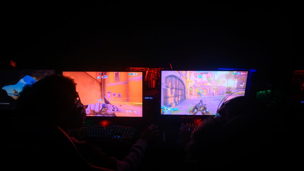Computer screens of games